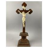 Antique Hand Carved Wooden Crucifix