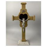 Antique Standing Altar Crucifix