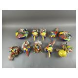 Occupied Japan Ceramic Parrot Hanging Planters