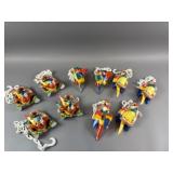 Occupied Japan Ceramic Parrot Hanging Planters