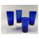 Vintage Cobalt Blue Glass Tumblers