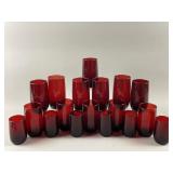 Vtg Depression Era Ruby Red Beverage Glasses/More