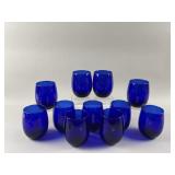 Vtg Cristar Mikonos Cobalt Blue Tumblers