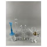 Vtg L.E. Smith Pressed Glass Perfume Bottle & More
