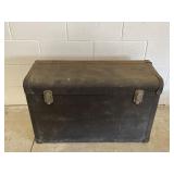 Vintage Black Faux Leather Automobile Trunk