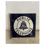 Vintage Bell Systems Public Telephone Sign