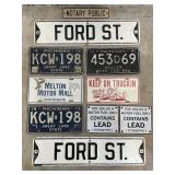Vintage Michigan License Plates & Street Signs