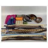 Lot of Belts, Scarves, & Wallets
