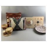 Native American Sand Art, Hand Woven Pillow & More