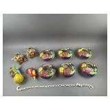 Occupied Japan Ceramic Parrot Hanging Planters