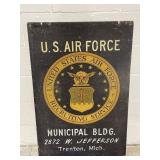 Vtg Metal Double-sided US Air Force Recruit Sign