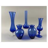 Vintage Cobalt Blue Glass Vases