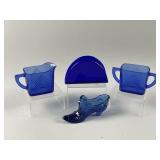 Vintage Cobalt Blue Glass Napkin Holder & More