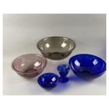 Vtg Cobalt Blue Glass Bowls, Pyrex Bowls & More