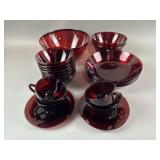 Vintage Arcoroc France Ruby Red Glass