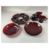Vintage Ruby Red Depression Glass