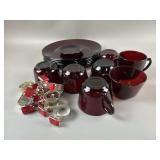 Vintage Ruby Red Depression Glass