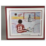 Framed/Signed Yzerman Print by K. Gatewood