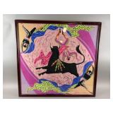 Fletcher Martin Screen Print on Silk Framed Art