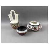Brown/Rust/White Native American Pottery