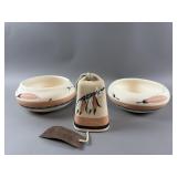 Native American Pottery Lot "Feathersï¿½