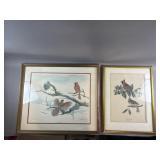 Vintage Framed & Signed Cardinal Bird Prints
