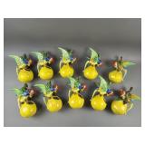 Occupied  Japan Ceramic Parrot Hanging Planters