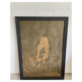 Vtg Brigitte Bardot Harley Davidson Framed Poster
