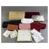 Vtg Handkerchiefs, Clutches, & More