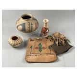 Native American Jemez Pottery & Leather