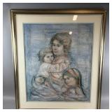 Framed/Signed/Numbered "Karen and Children"