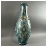 21.5" Tall Turquoise & Gold Glass Vase