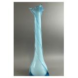 Teal Swirled Glass Vases 20.5" Tall
