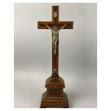 Antique Wooden Table Top Crucifix