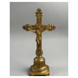 Decorative Gold Metal Standing Crucifix