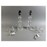 Pair of Modern Clear Ball Table Lamp Bases