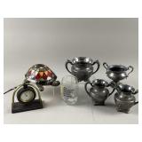 Vtg Silver-Plated Quadruple Sugar Bowl & More