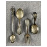 Lot of Sterling Sliver Spoons & More
