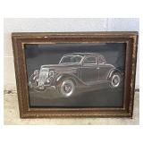 Framed/Signed Colored Pencil Sketch of Ford Coupe