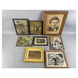 (8) Vintage Framed Prints