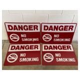 Vintage Metal Danger No Smoking Signs