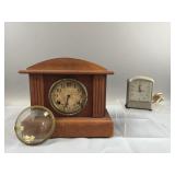 Antique Waterbury Mantle Clock  & Techron Clock