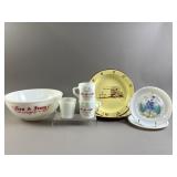 Tom & Jerry Milk Glass, Punch Bowl, & More