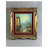 Signed/Framed Impressionist Cityscape Oil Painting