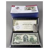Authentic Legal Tender USA Two Dollar Note & More
