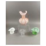Fenton Glass Rose Pink Melon Pitcher & More