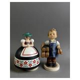 Vtg Hummel Music Box & Figure