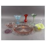 Vintage Colored Glass Vases & More