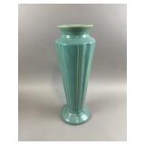 Vintage Pottery 17 inch Ribbed Vase