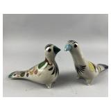 Vtg Tonala Mexican Hand-painted Pottery Doves